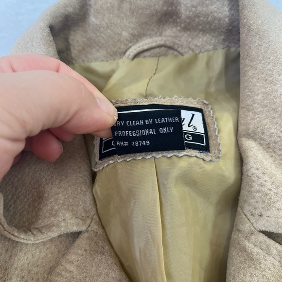 VTG Y2K Wet Seal Tan Suede Leather Collared Jacket Sz M Gilmore Girls Western - Picture 4 of 10